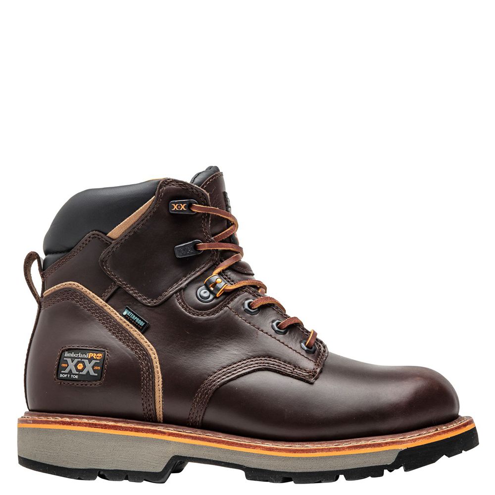 Timberland Μποτακια Εργασίας Ανδρικα Καφε - Pro® 20Th Anniversary Pit Boss Soft Toe - Greece 6804571